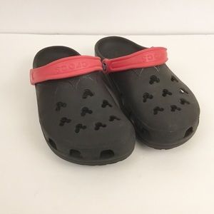 Disney Mickey Mouse Crocs Black Red Sz M 8-9